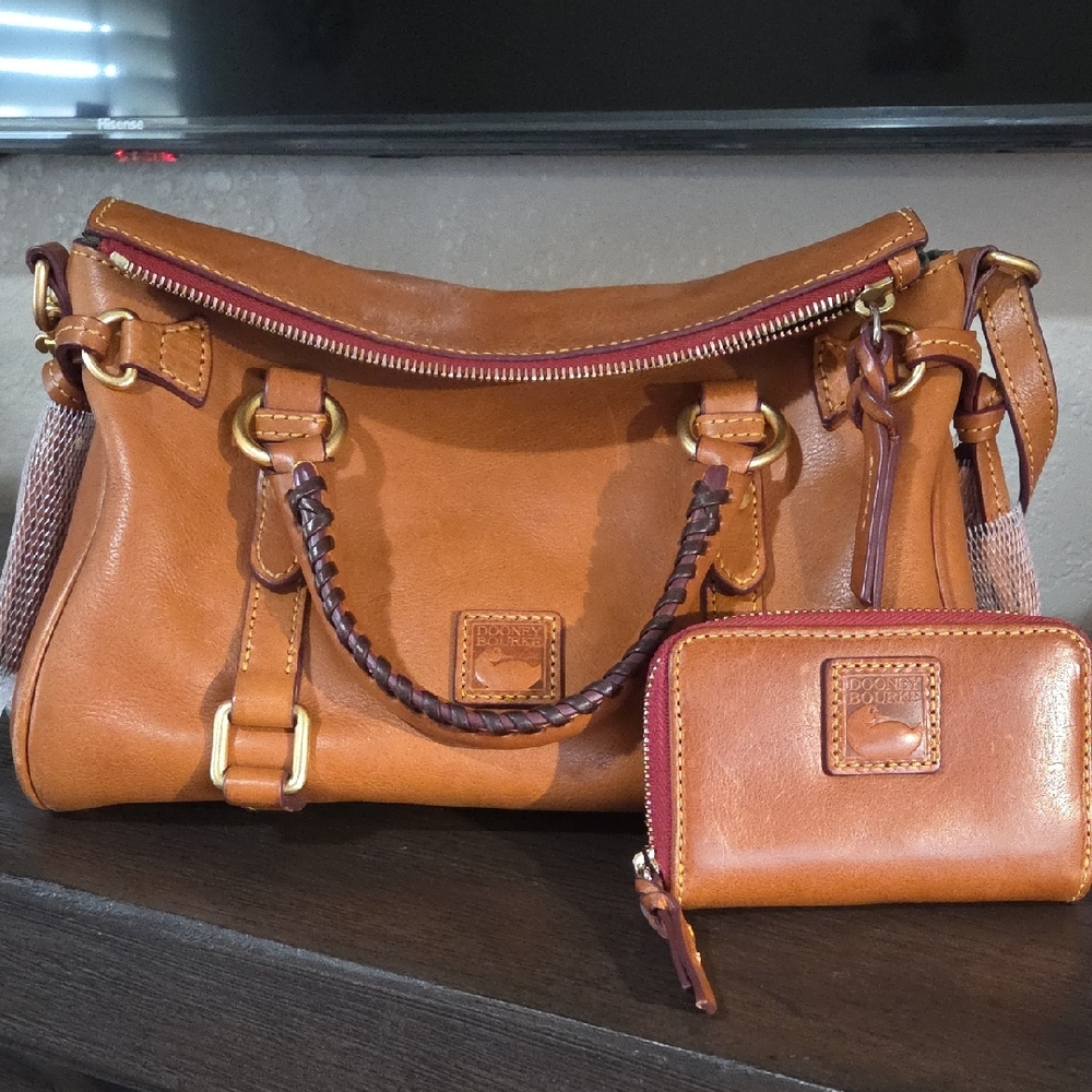 Dooney & Bourke Florentine Satchel, Leather With Card Case